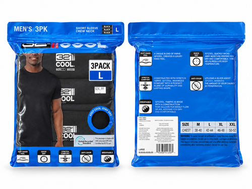 32 DEGREES COOL MEN’S 3-PACK SHORT SLEEVE CREW NECK T-SHIRTS