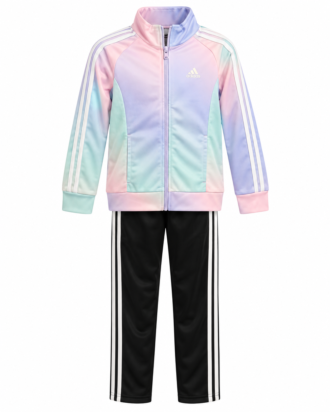 ADIDAS KIDS GREY & PURPLE MULTICOLOR 2-PIECE TRACK SET