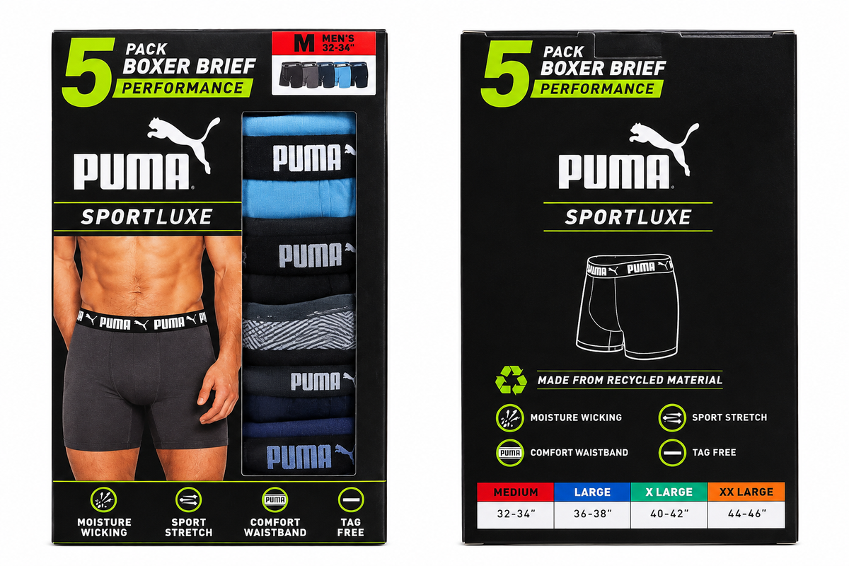 PUMA 5 PK MEN BOXERS
