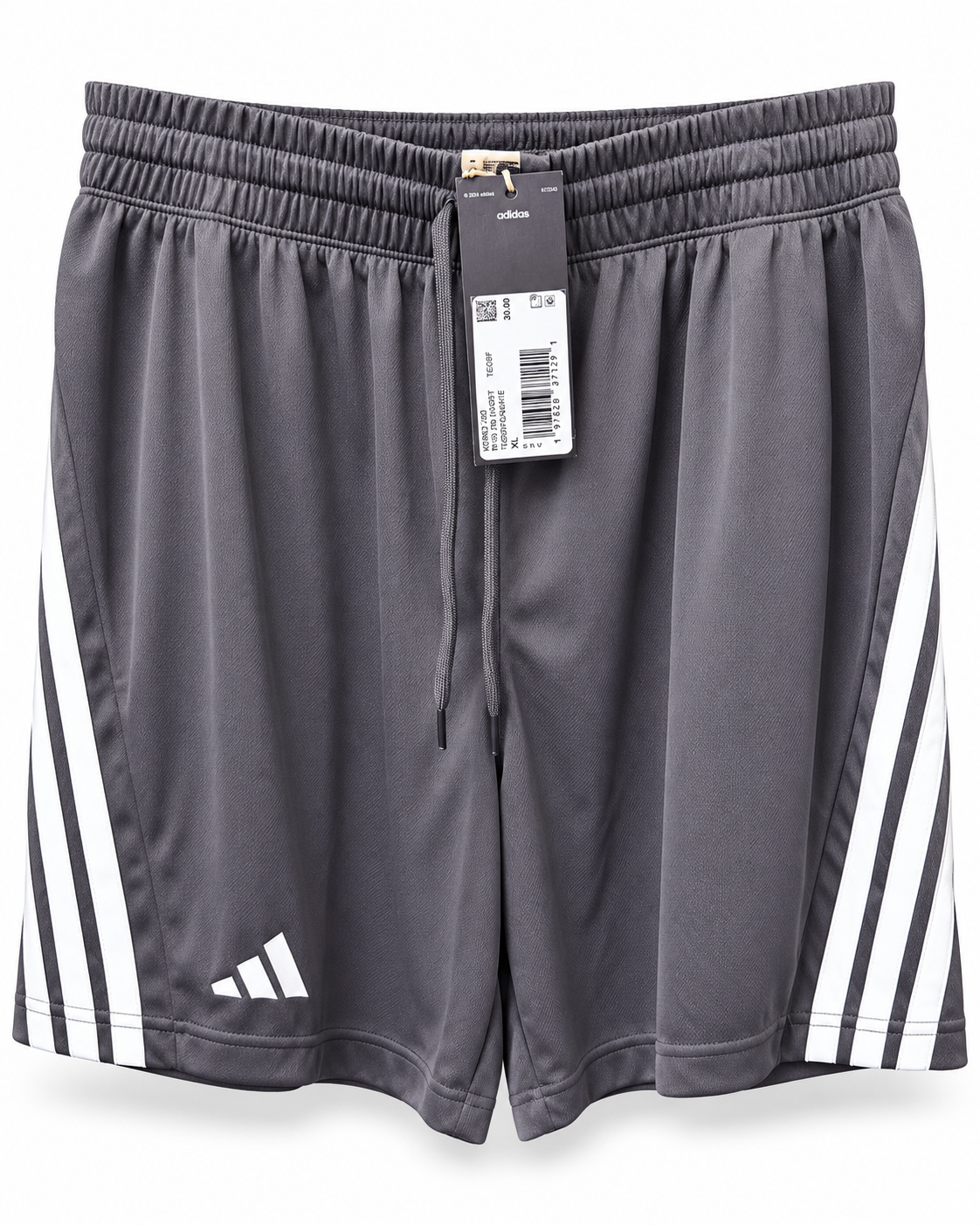 ADIDAS 3-STRIPES 7” SHORTS – GREY/WHITE