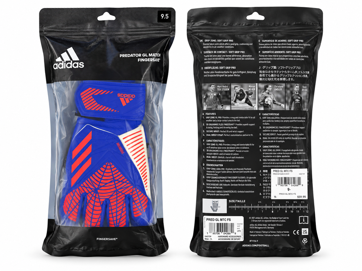 ADIDAS PREDATOR GL GOALKEEPER GLOVES - BLUE/ORANGE/WHITE