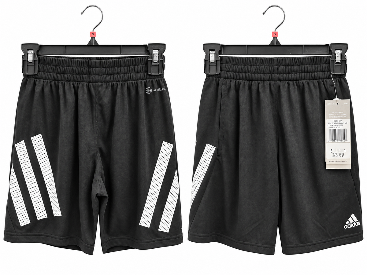 ADIDAS BOYS’ BOLD 3-STRIPES SHORTS