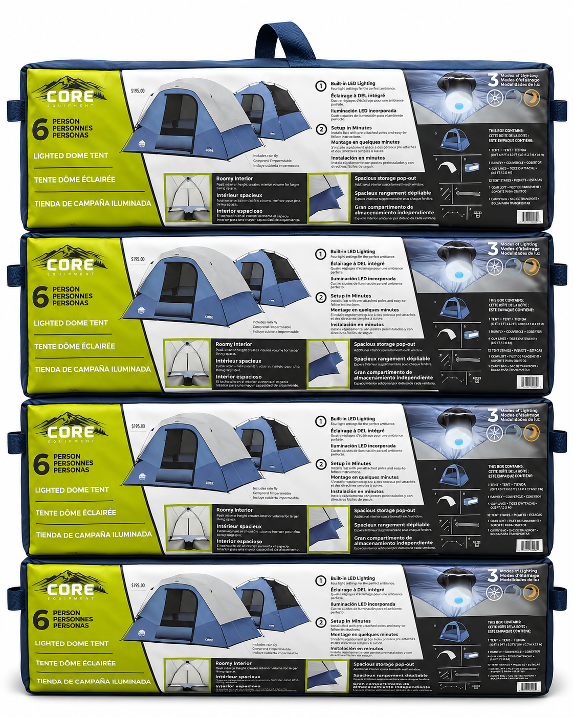 CORE EQUIPMENT 6-PERSON LIGHTED DOME TENT