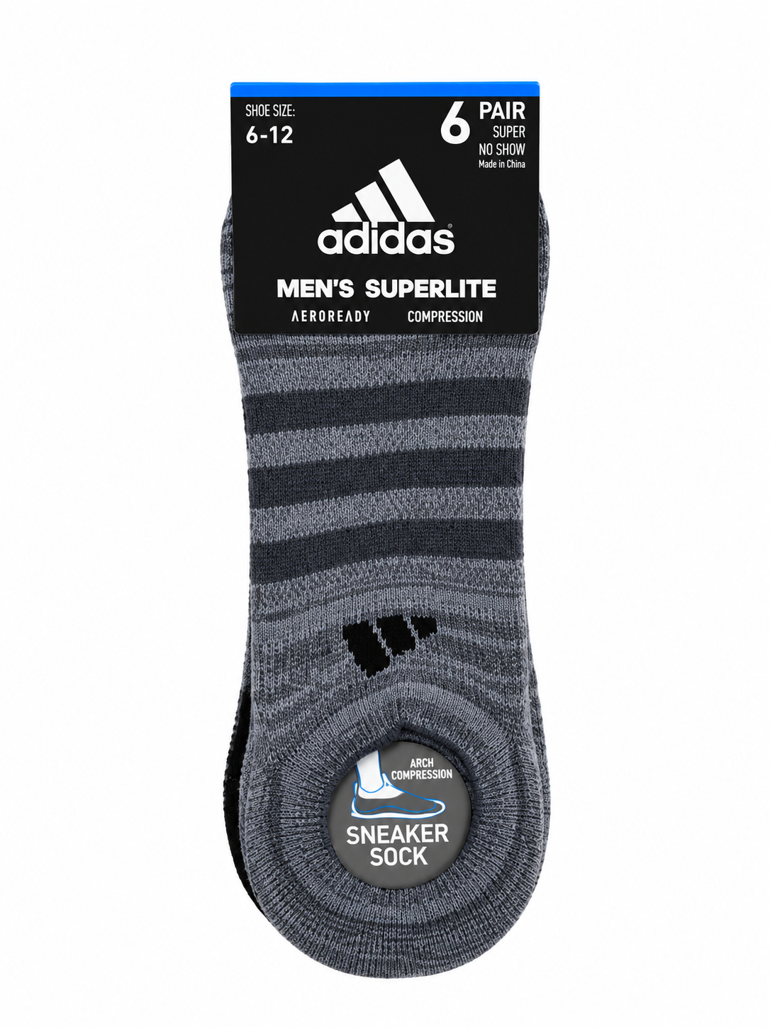 ADIDAS MEN’S SUPERLITE NO SHOW SOCKS